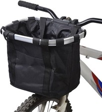 Bicycle Front Basket Bike Handlebar Pet Dog Cat Carrier Bag Collapsible Folding
