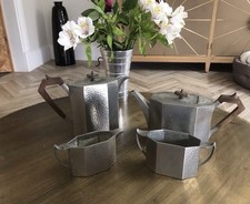 Hammered Pewter  4 Piece Tea/