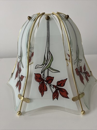 Vintage brass white frosted - brass,