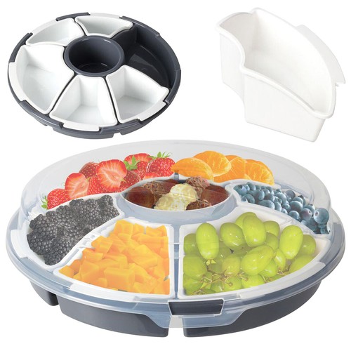 Round serving platter - with, lid