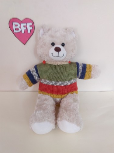 Hand knitted teddy - knitted, bear