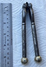 Unusual Vintage Nutcrackers With Brass Finials