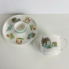 Cath Kidston Safari Zoo Animals Egg Cup Plate & Child's Cup -Excellent Condition