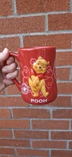 The Disney Store Exclusive Mug Winnie the Pooh 3D Embossed Large Red 16 Fl Oz