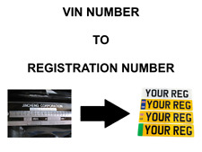VIN Number to Registration REG Number Service V5 C V62 DVLA INFORMATION