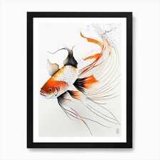 Benigoi Koi Fish Minimal Line