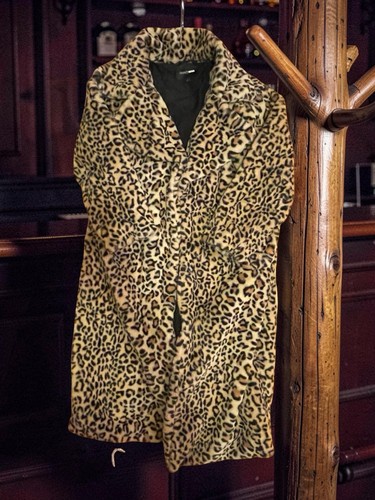 Leopard print faux - print, trench