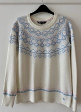 Crew Clothing White/Pastel Fair Isle style Jumper - Size 12