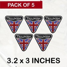 5Pcs Triumph With Union Jack Black Flag Iron on Badge - Sew Patch - Embroidered