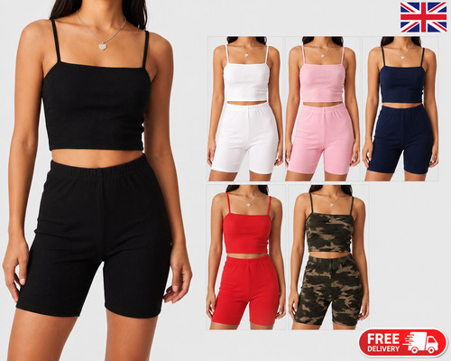 Ladies cami crop - top+shorts, co