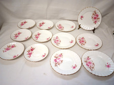 Salisbury Fine Bone China Side Plates & Saucers Floral Flowers Design -12 pieces
