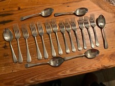 vintage cutlery 18 pieces EPNS rattail SOME MARKS needs cleaning & work 🥄🍴