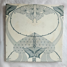 CHARMING MINTON ART NOUVEAU 6 INCH ANTIQUE TILE