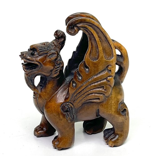 Japanese boxwood netsuke kirin - japanese,