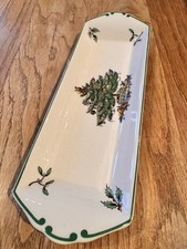 Spode "Christmas Tree" Rectangular Dish/Tray 23 x 8 x 2cms. Collectible item.
