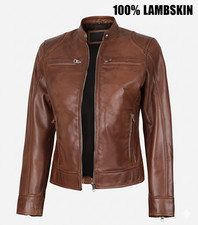 Women's Brown Real Lambskin