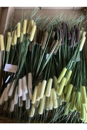 15x artificial bulrushes stems - artificial,