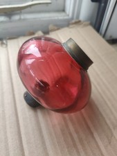 Antique Cranberry Peg Oil Lamp
