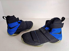 Nike LeBron Zoom Soldier 10 Sneakers Size UK 6 Black & Blue In Great Condition