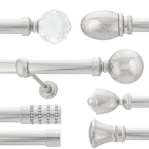 Metal curtain pole - curtain, 25mm