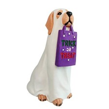 Halloween Ghost Dog Figurine Ghost Golden Retriever Ornament For Homes With Bag