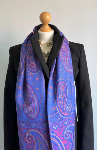 Royal blue scarf - scarf,, cashmere