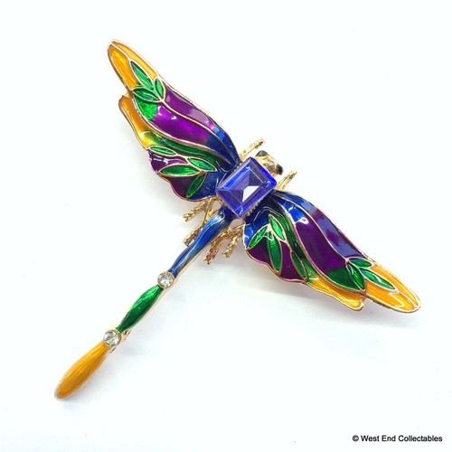 Rainbow dragonfly enamel - dragonfly,