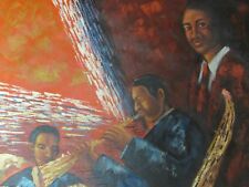 saxophone musicians band large oil painting canvas modern original jazz trumpet