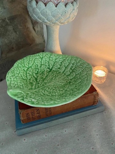 Antique majolica green ceramic - antique,