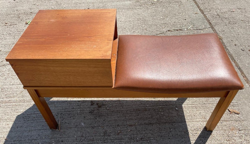 Mid century teak - teak, telephone