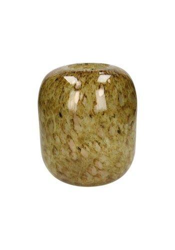 Spotted yellow glass vase - yellow,