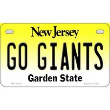 Go Giants Novelty Metal Motorcycle License Plate Tag Sign Car Truck Wall Home