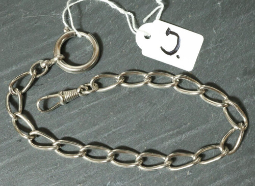 Old silver pocket watch chain - watch,
