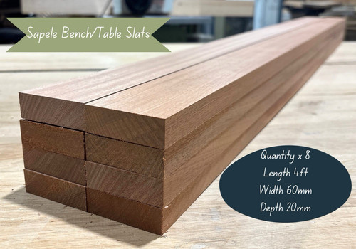 Planed sapele bench - sapele, slats
