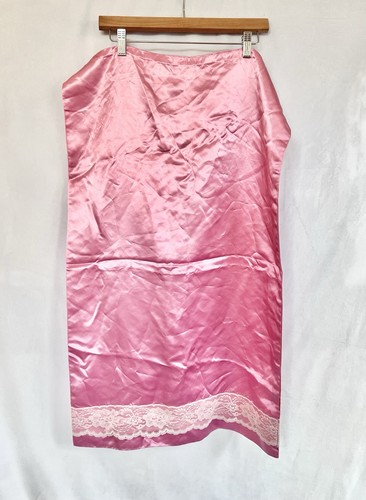 Vintage pink satin lace trim - vintage,