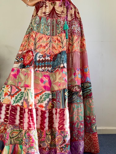 Woman long skirt - long, patchwork