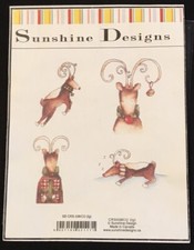 Christmas Reindeer Sunshine Designs cling rubber stamp set - cardmaking etc 