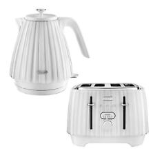 Delonghi 1.7 L Electric Jug Kettle and 4 Slice Toaster Set, Ballerina, White