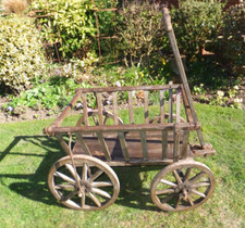 Vintage wooden dog cart - vintage,