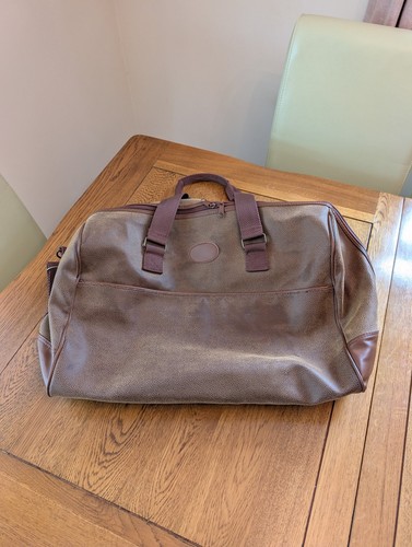 Brown faux leather - faux, holdall