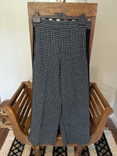 TU Thick Warm Wide Leg Dog Tooth Elastic Waist Trouser Size 10R