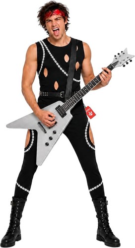 Men 80s glam rocker costume - men`s,