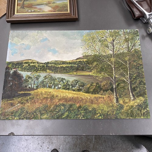 Original unframed oil board - on,