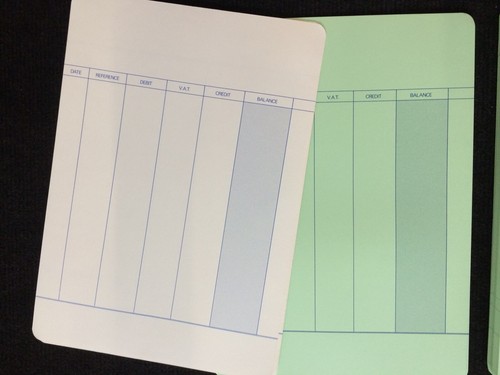 Vintage ledger cards green - vintage, a4