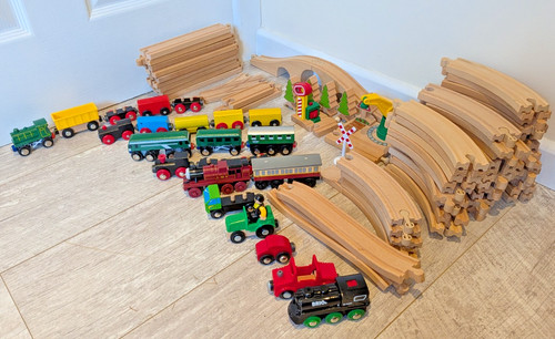Wooden train track set job - wooden,