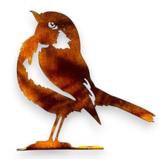 Rusty Metal Robin Bird Garden