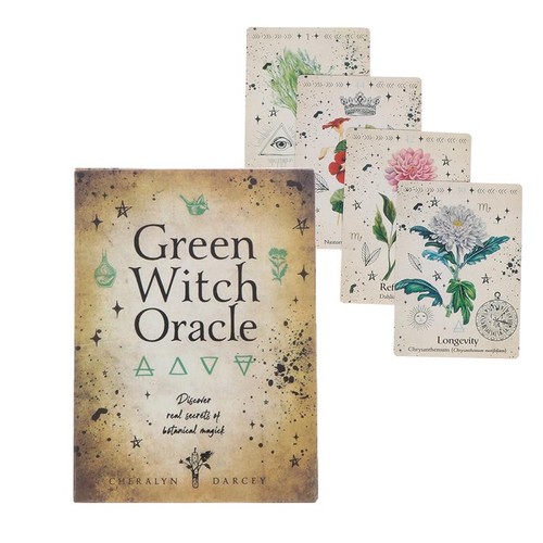 Green witch oracle deck - green,
