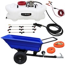 ATV Trailer 295kg Tipping & Sprayer with 6 Nozzle Boom 100L 12V