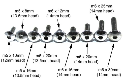 Stainless steel fairing bolts - stainless,