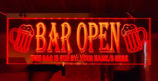 mancave  Bar open sign - light